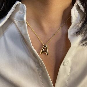 Gold Initial ‘A’ Pendant Necklace